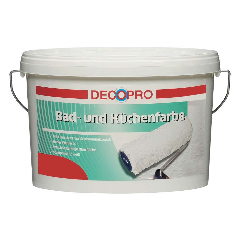 DecoPro Bad und Küchenfarbe 2,5 Liter weiß stumpfmatt