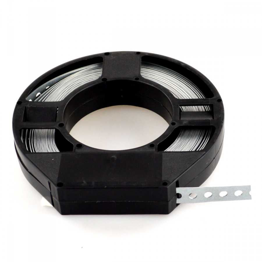 1 Rolle 14 mm 10 m Lochband kunststoffummantelt schwarz