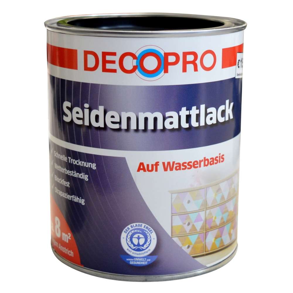 DecoPro Acryl Seidenmattlack tiefschwarz RAL 9005 für innen und außen