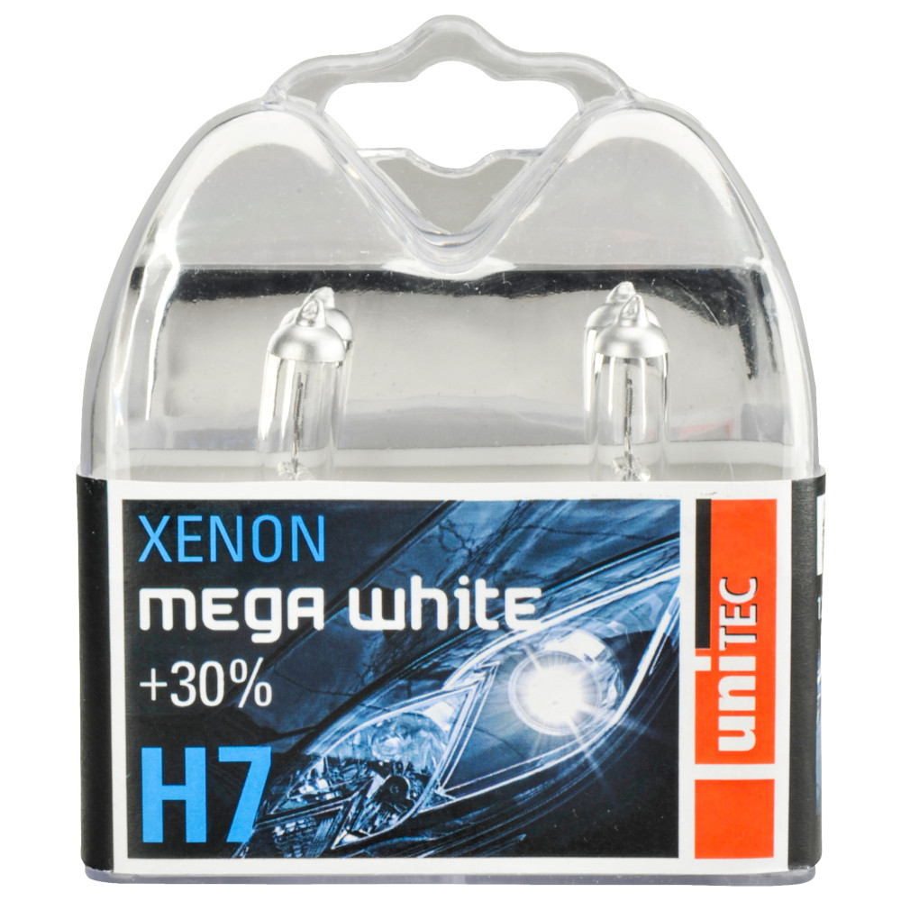 Scheinwerferlampe Xenon Mega White H7, 12 V, 55 W, 2 Stück