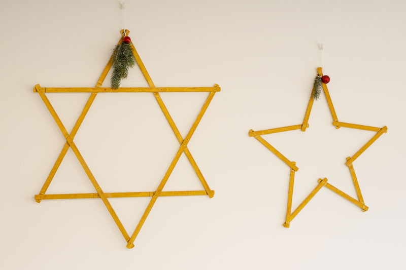Adventssterne aus Zollstöcken