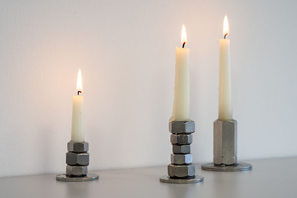 DIY: Kerzenständer aus Muttern