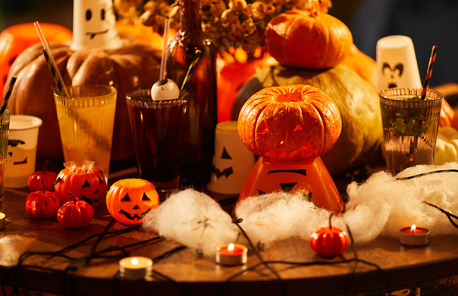 Halloween: Kürbisse und Drinks