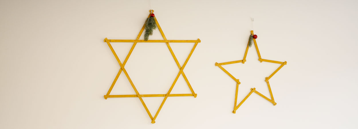  Dekosterne aus Zollstöcken