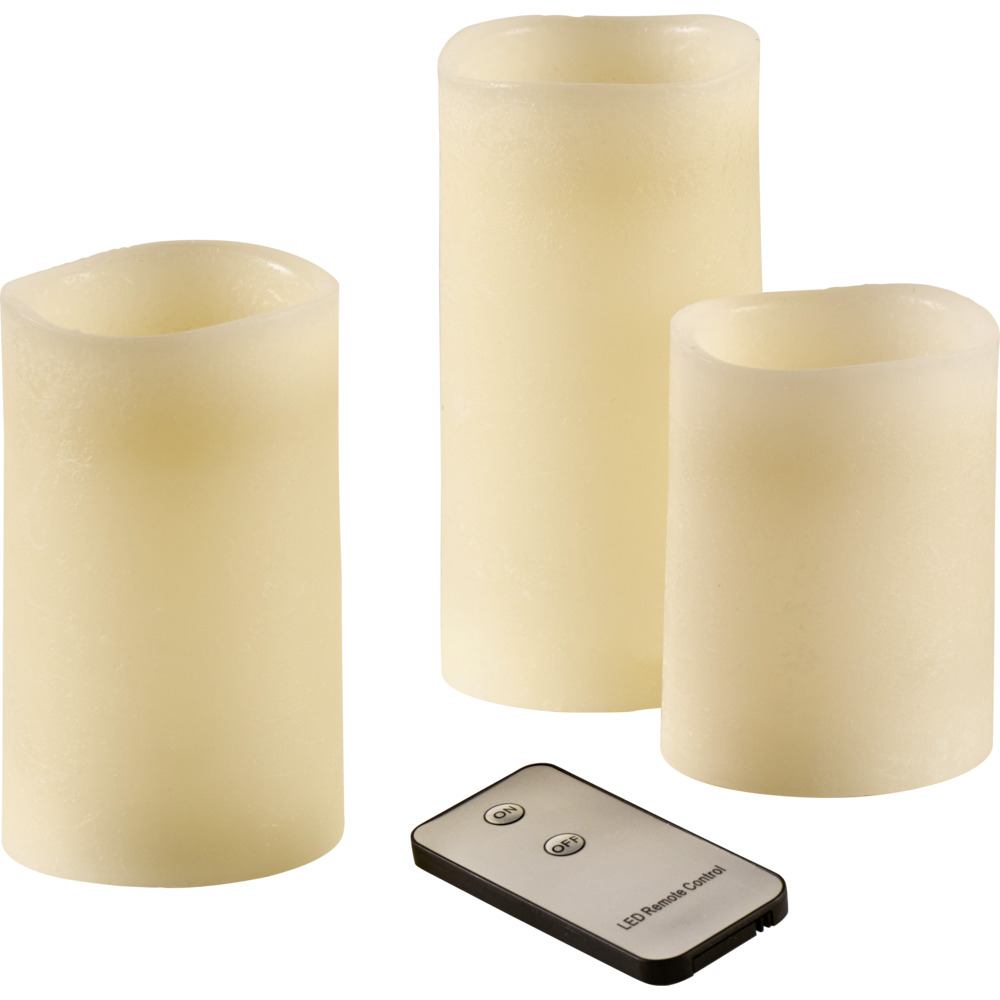 LED-Kerzen-Set 3-teilig mit Fernbedienung