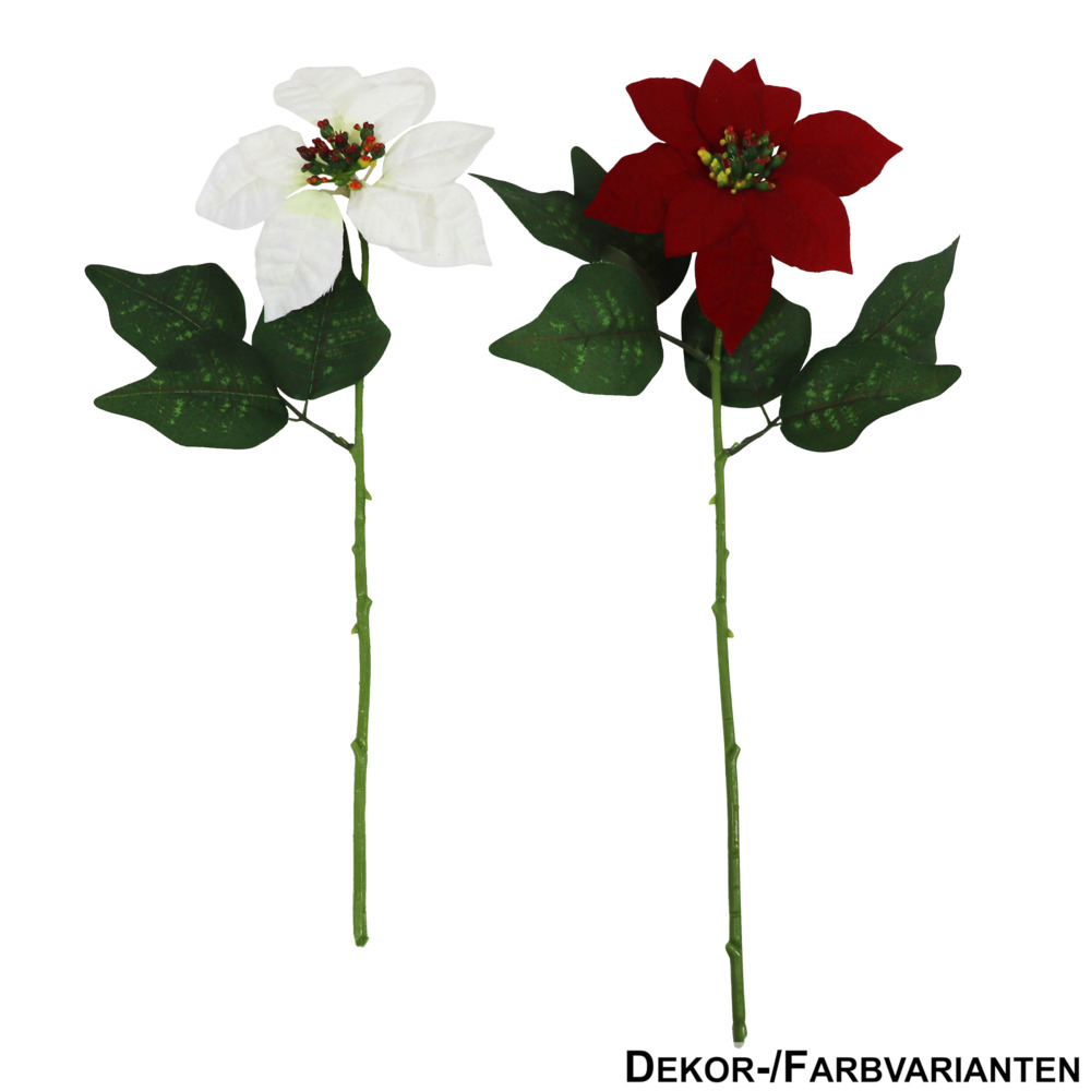Deko-Weihnachtsstern mit 1 Blüte 46 cm - sortiert