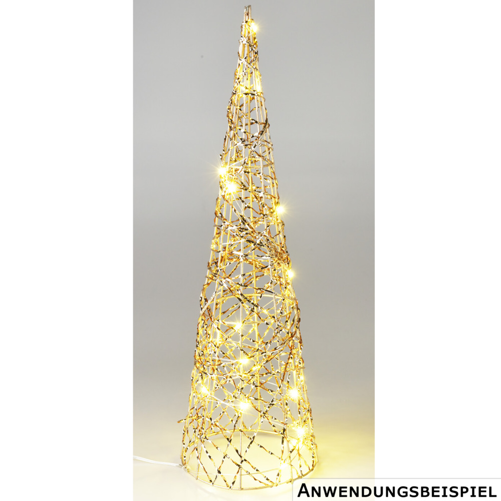 LED-Kegel-Baum 12 x 40cm goldfarben