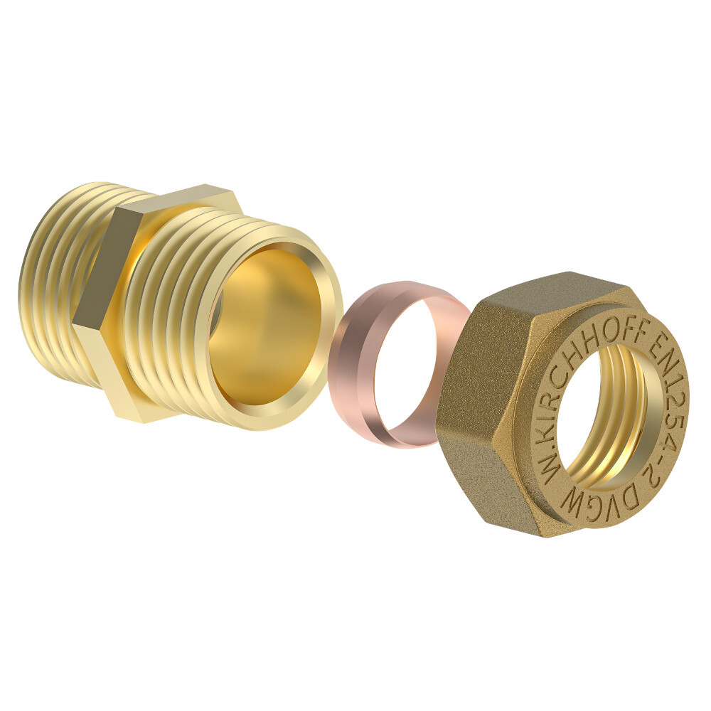 Klemmfitting 15mm 1/2"AG Übergangsstück Messing Verbindungsstück image number 2