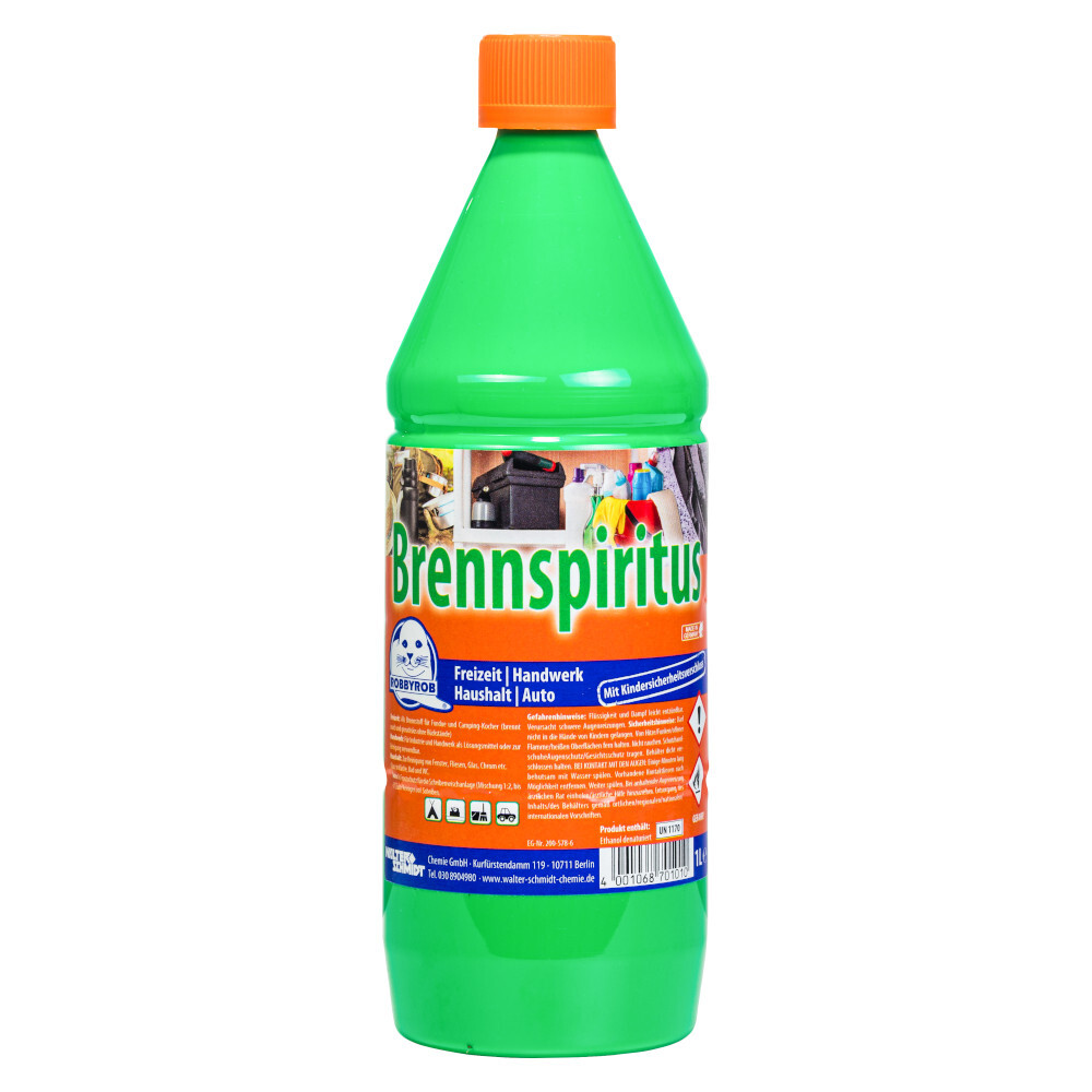 RobbyRob Brennspiritus 94 % 1 Liter für Haushalt, Freizeit und Camping image number 1