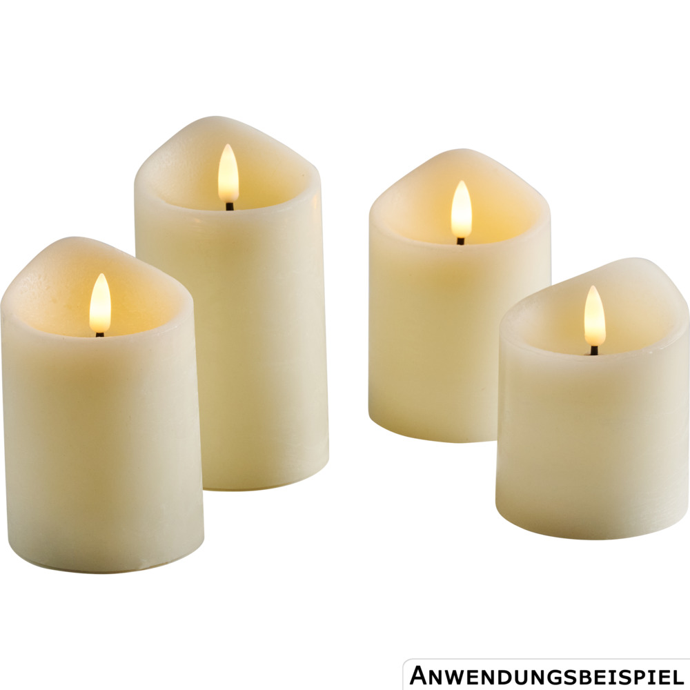 LED-Kerzen-Set 4er Set cremeweiß Flackereffekt image number 2