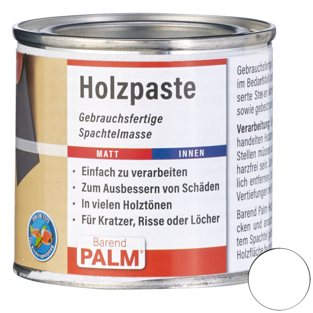 Barend Palm Holzpaste Wei&szlig; 150 g image number 0