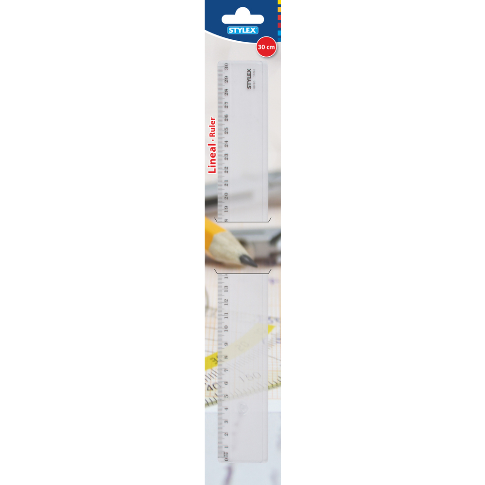 Lineal 30 cm Kunststoff transparent 