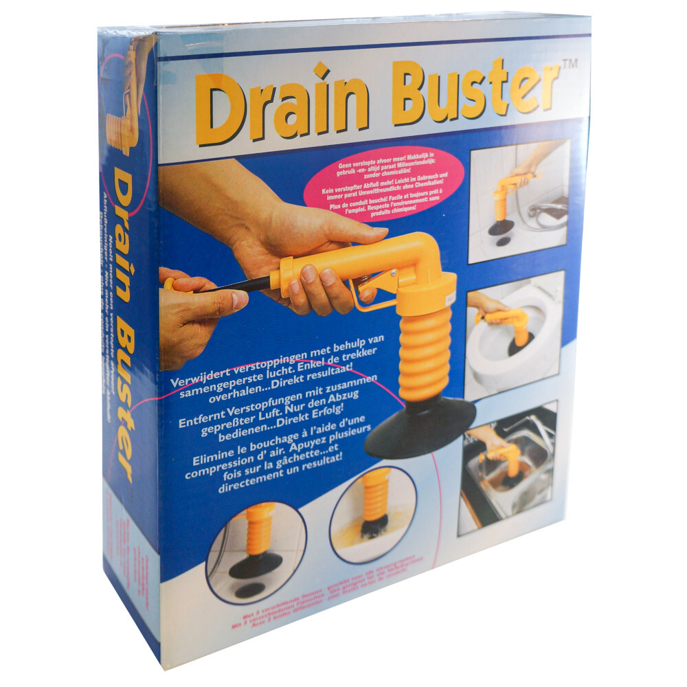 Abflussreiniger „Drain Buster“ mit integrierter Pumpe und zwei Aufsätzen image number 2