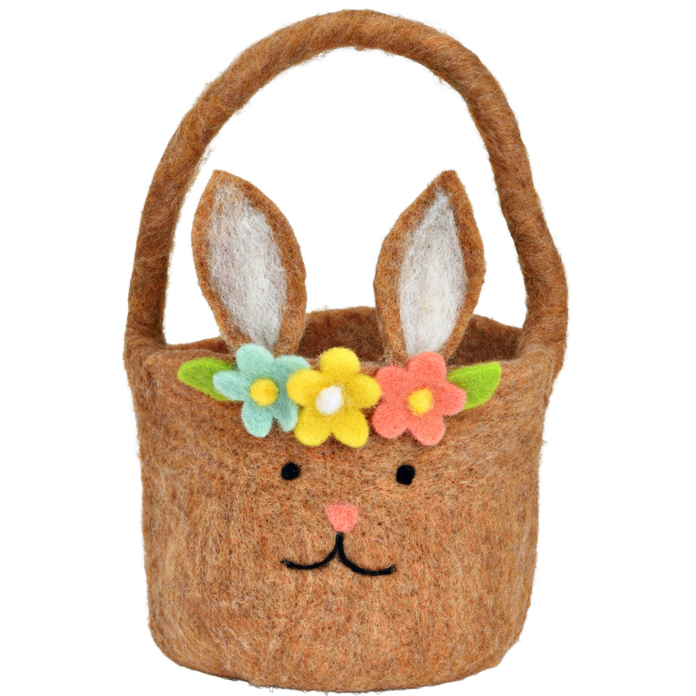 Osterkorb mit Hasenohren braun  &Oslash;15 cm
