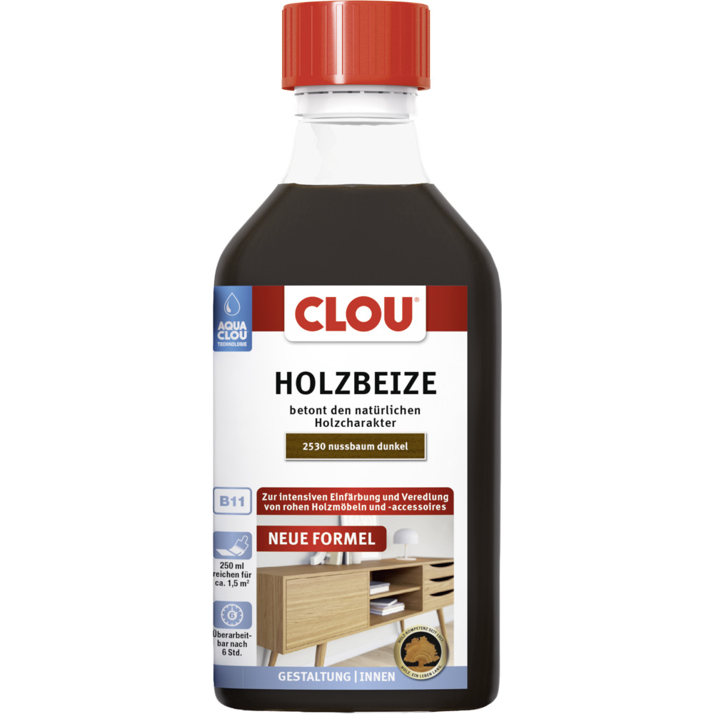 Aqua Clou Holzbeize Nussbaum dunkel 250 ml