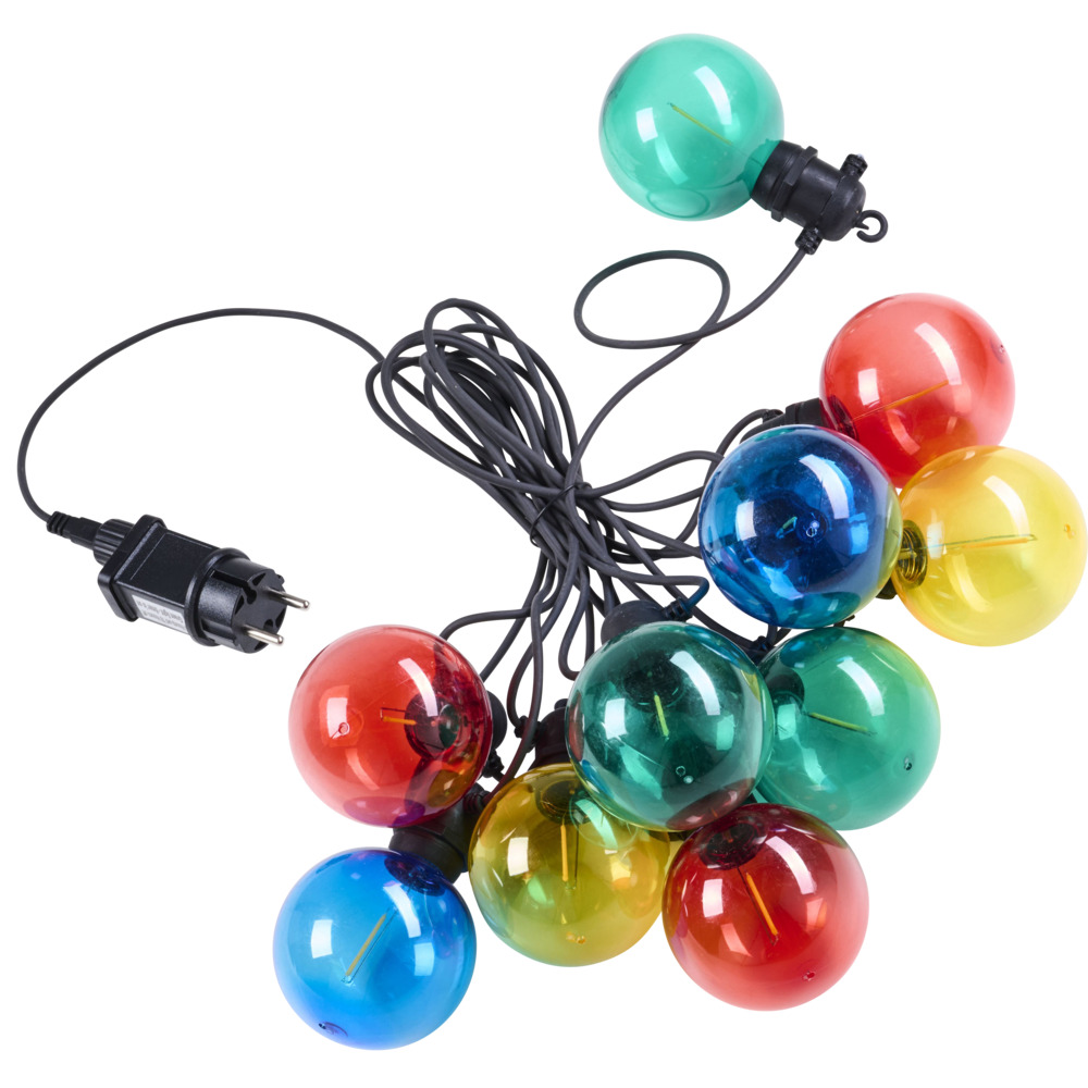 LED-Lichterkette 10 m multicolor mit 10 Birnen image number 0