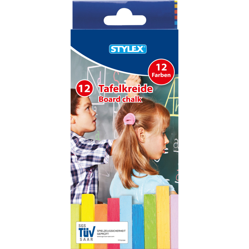 farbige Tafelkreide, 12 St&uuml;ck in Faltschachtel image number 1