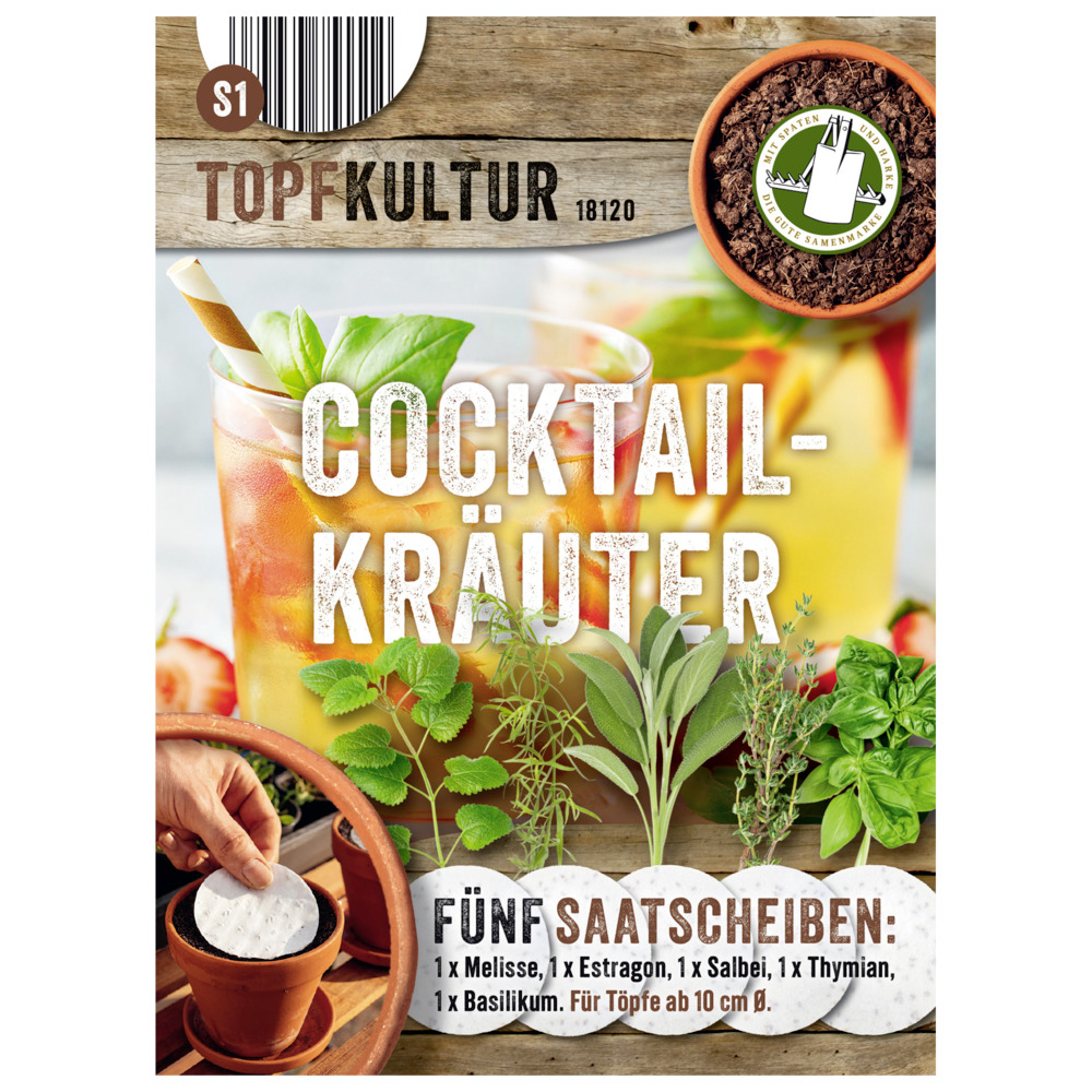 Saatscheiben Cocktail-Kräuter-Mix 5 Scheiben