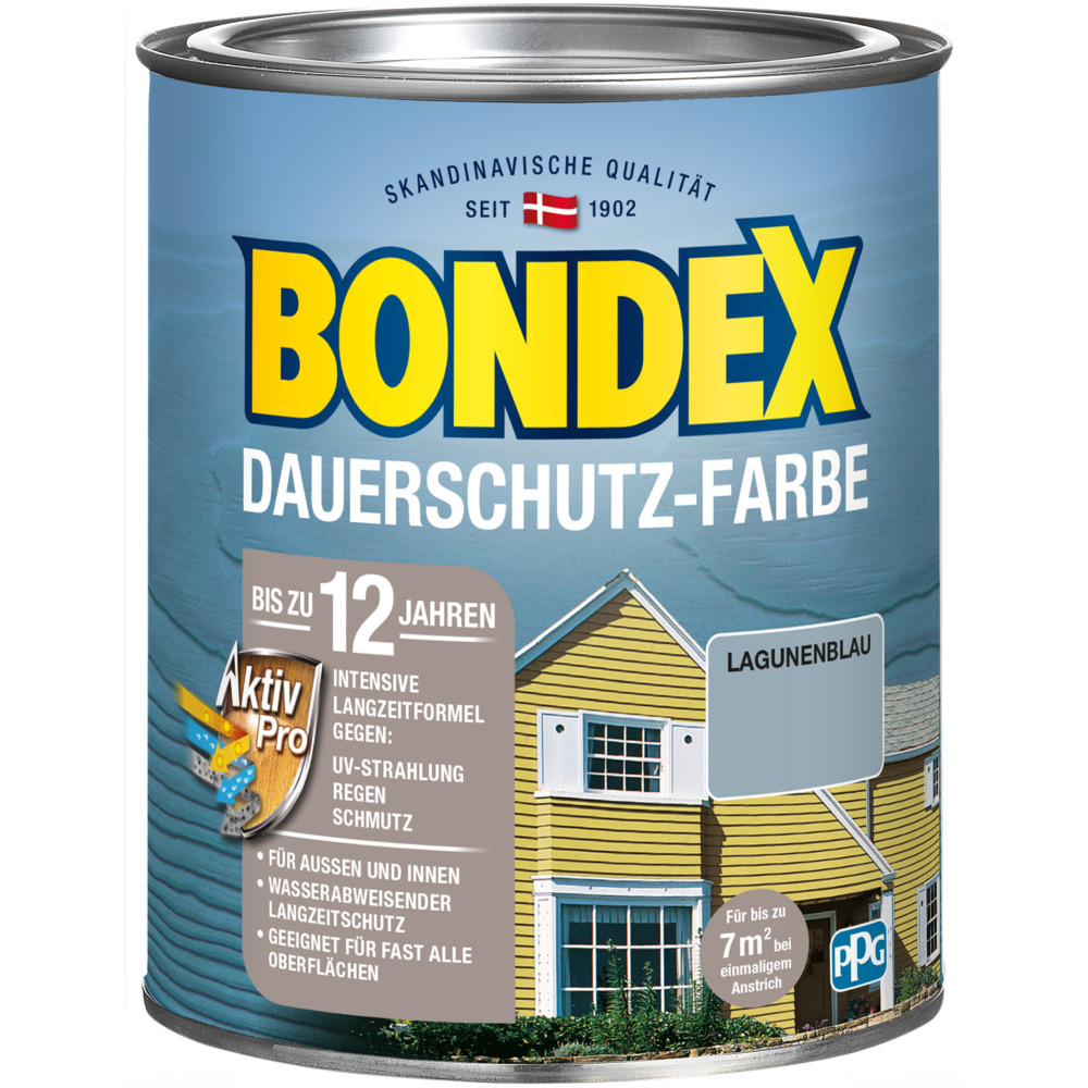 BONDEX Dauerschutz-Farbe Lagunenblau 750 ml image number 0
