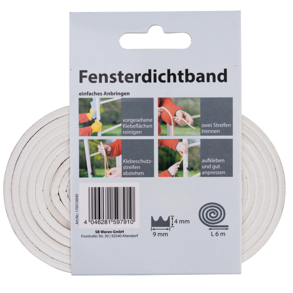 Fensterdichtung mit E-Profil in weiß auf 6 m Rolle image number 1