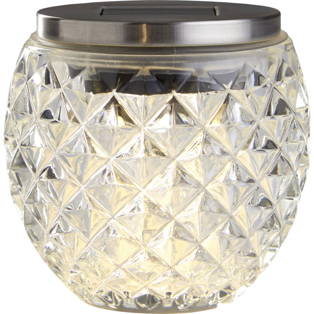 LED Solar Windlicht Glas Kristall Ø 10 cm image number 1