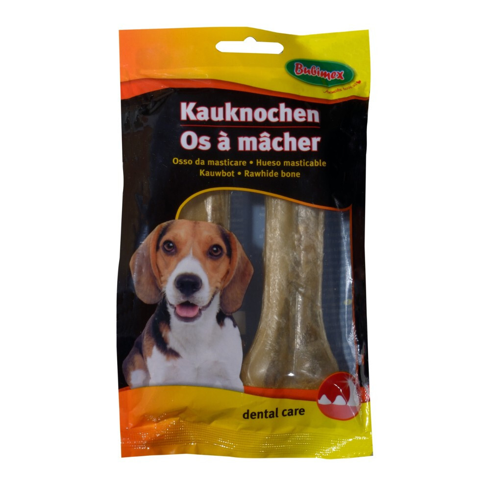 Bubimex Kauknochen 13 cm 2 Stück aus Rinderhaut