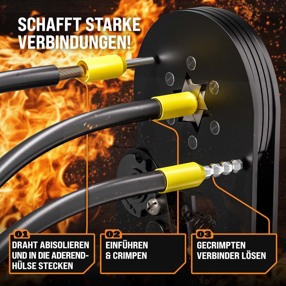 monzana® Crimpzange Set sechskant mit Aderendhülsen image number 2