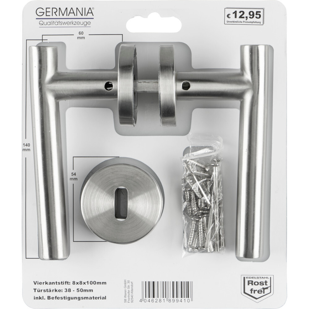 GERMANIA® Türgriff Drückergarnitur L-Form aus Edelstahl image number 5