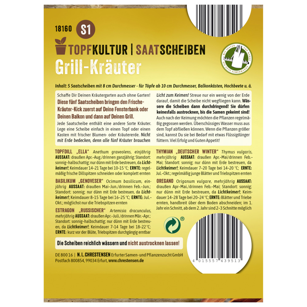 Saatscheiben Grill-Kräuter-Mix 5 Scheiben image number 1