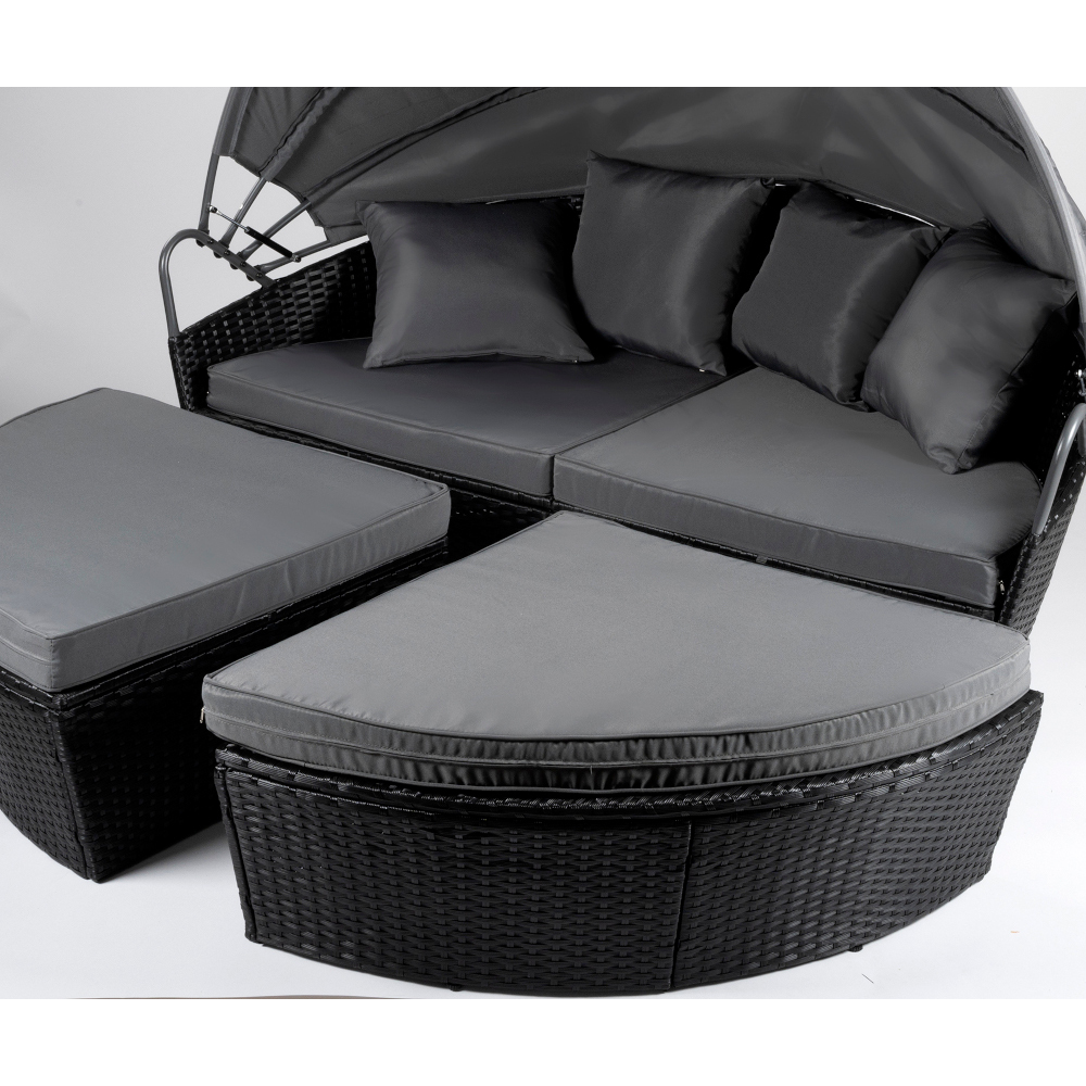 Loungebett Ibiza Ø 180 x 140 cm mit Sonnendach in Anthrazit image number 2