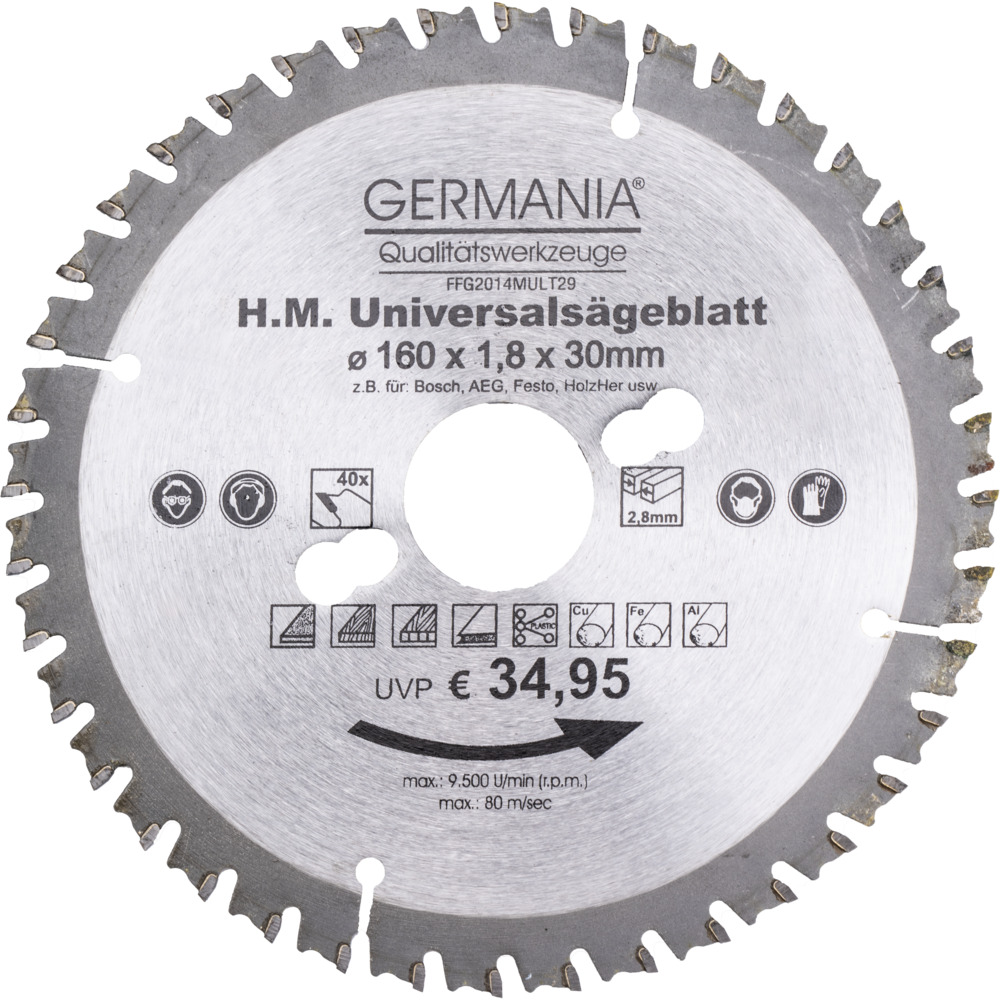 HM Multi-Sägeblatt 160x30mm 40Zähne universal