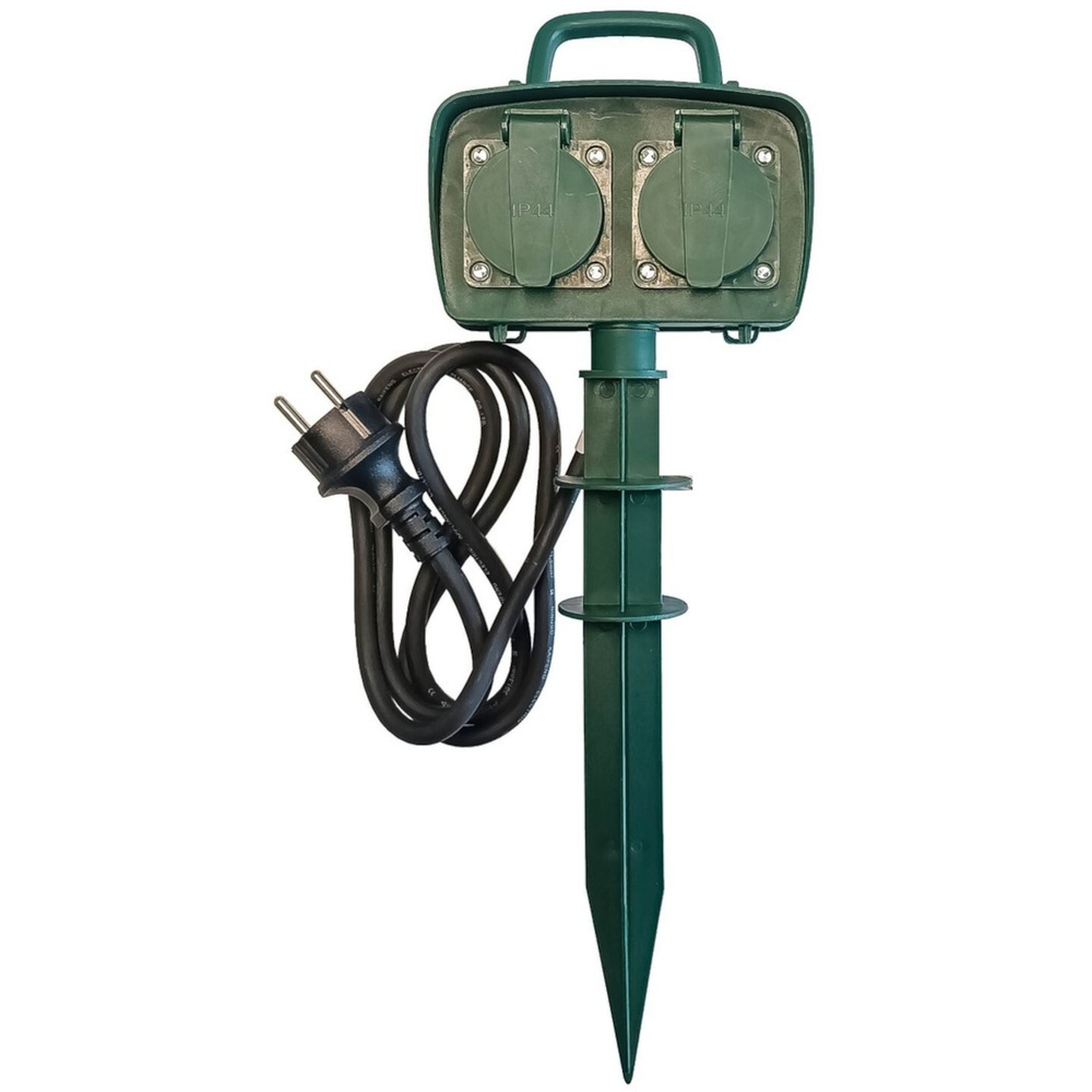 Heitech&reg; Gartensteckdose 2-fach mit Erdspie&szlig; IP44 image number 0