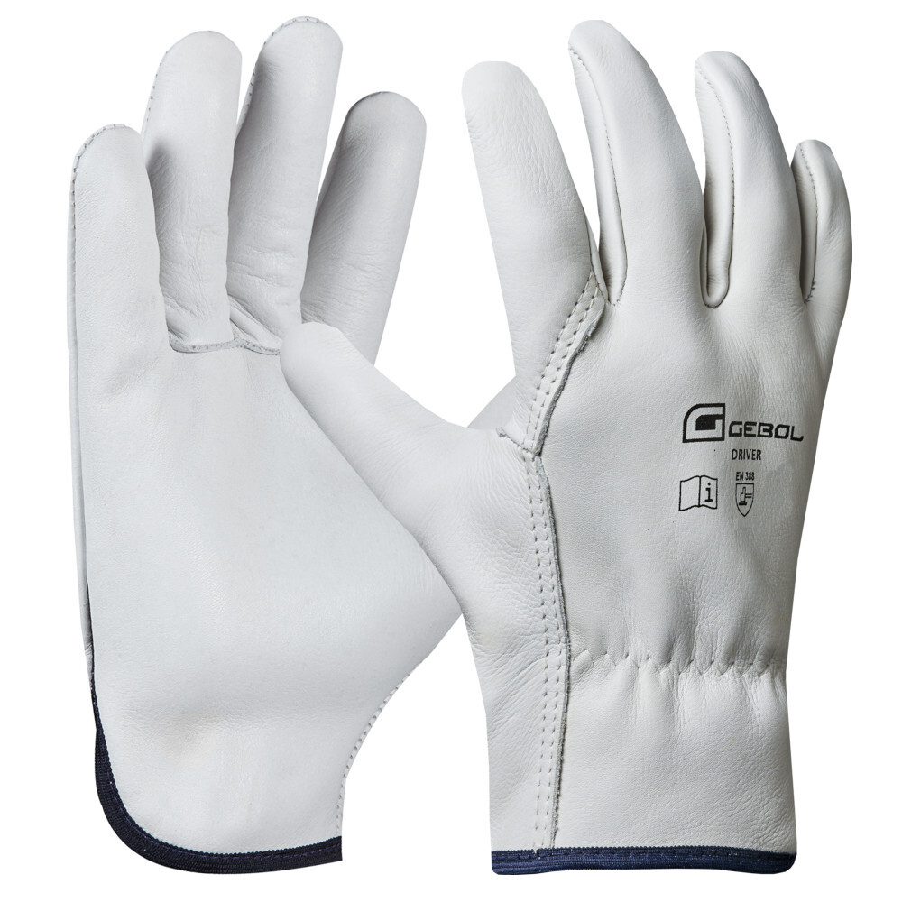 Handschuhe Driver Größe 10, XL aus Rindsvollleder in Hellgrau image number 0