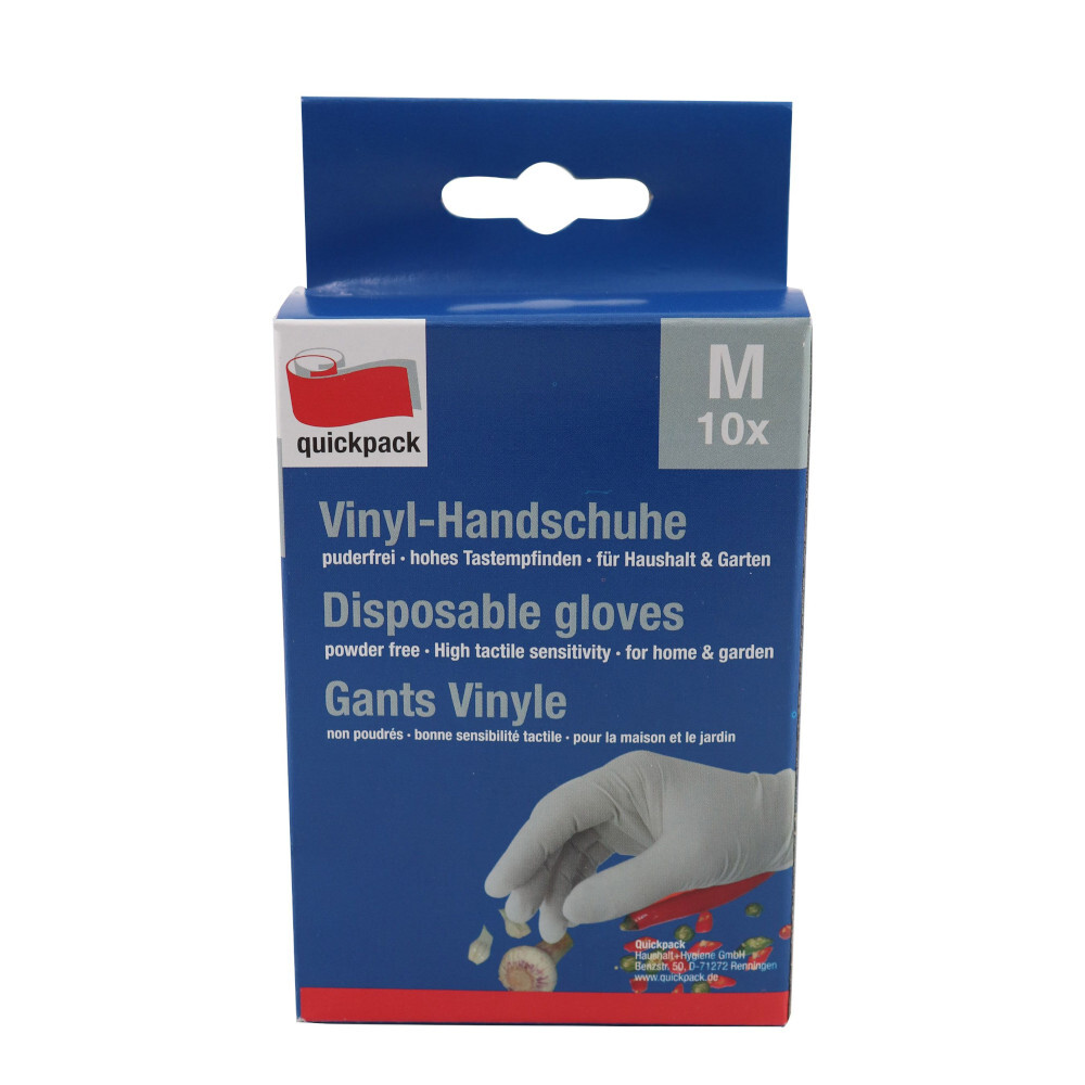 Handschuhe aus Vinyl in Größe M, 10 Stück