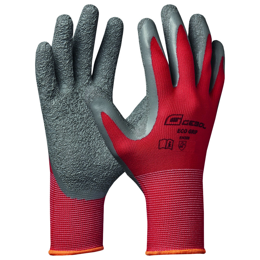 Handschuhe Eco Grip Größe 9 aus Polyester mit Latex-Beschichtung