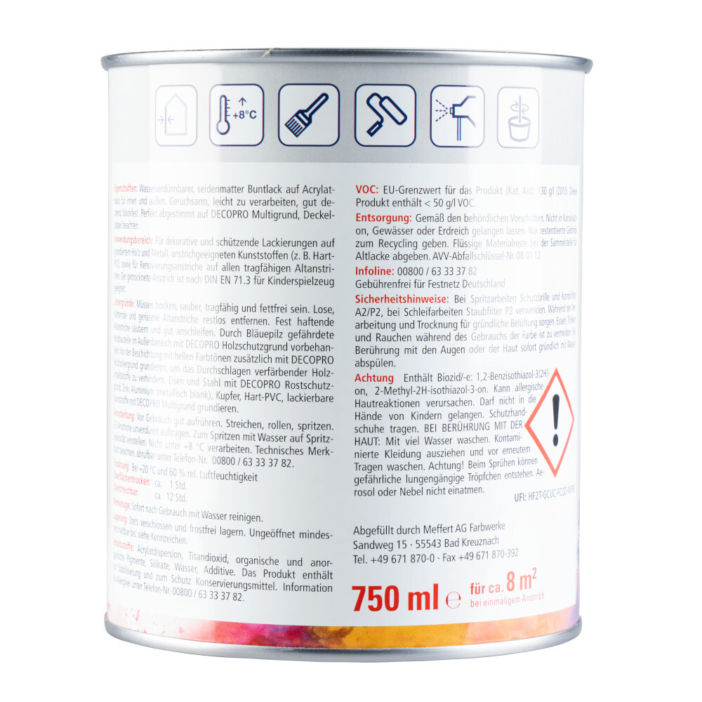 DECOPRO Acryl Seidenmattlack nussbraun RAL 8011 für innen und außen image number 1