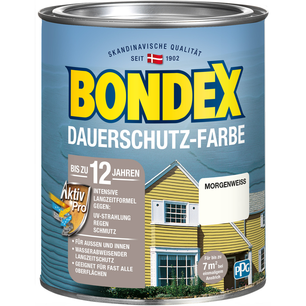 BONDEX Dauerschutz-Farbe Morgenwei&szlig; 750 ml image number 0
