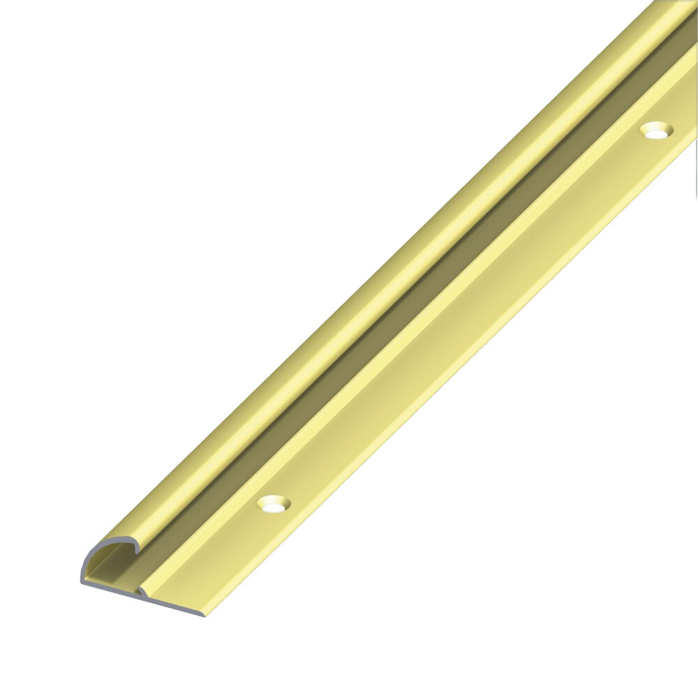Einfass-Profil Teppichboden 26 x 13 mm Aluminium messingeloxiert gelocht image number 0
