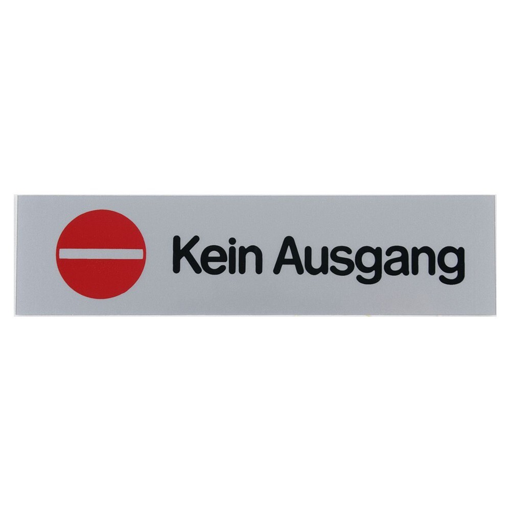 Türschild 160 x 40 mm, selbstklebend, kein Ausgang image number 0
