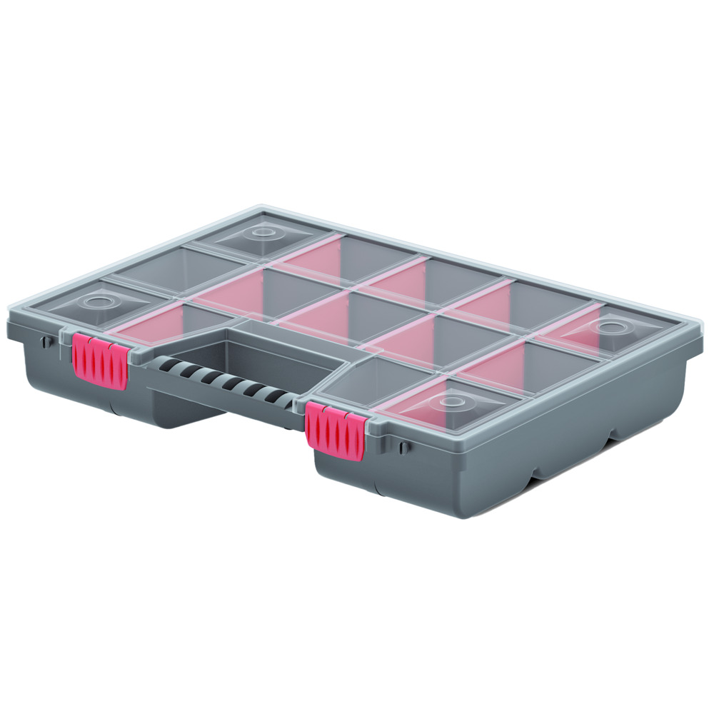 Sortimentskasten NOR16 390 x 290 x 65 mm schwarz mit Deckel