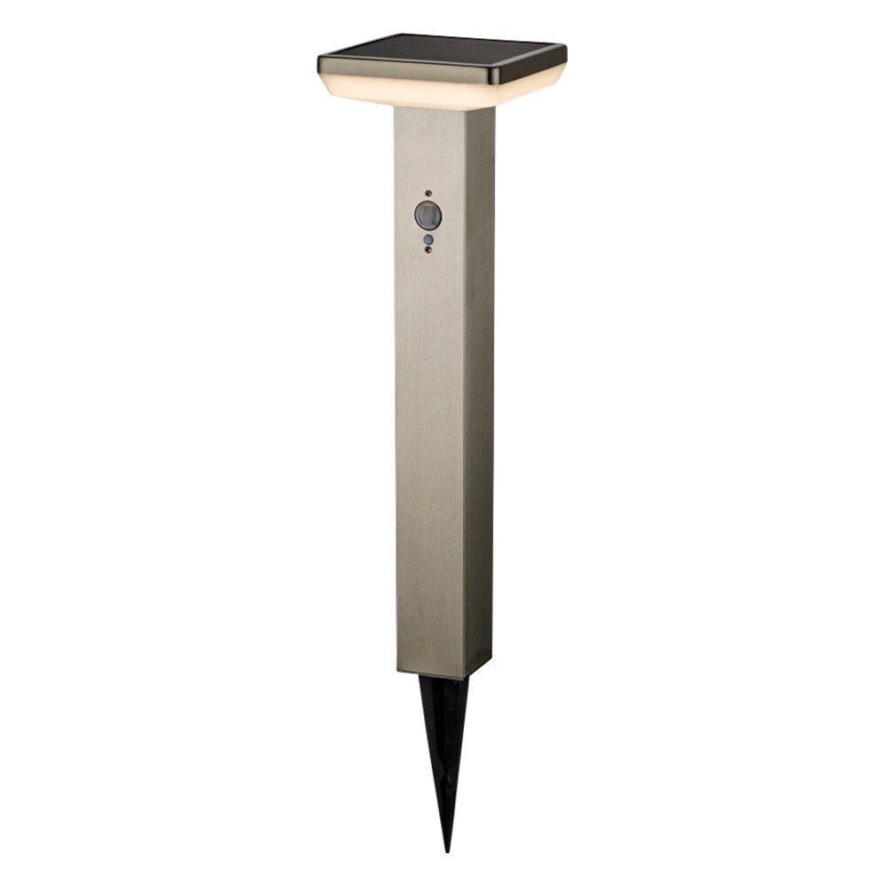 LED-Solarbodenleuchte eckig 50 cm mit Bewegungsmelder und Bodenspieß