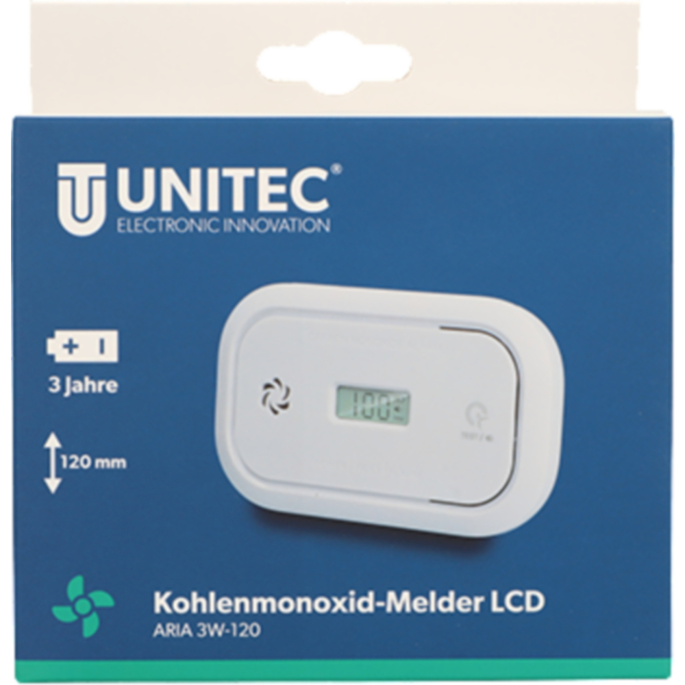 Kohlenmonoxidmelder mit Display batteriebetrieben wei&szlig; image number 3
