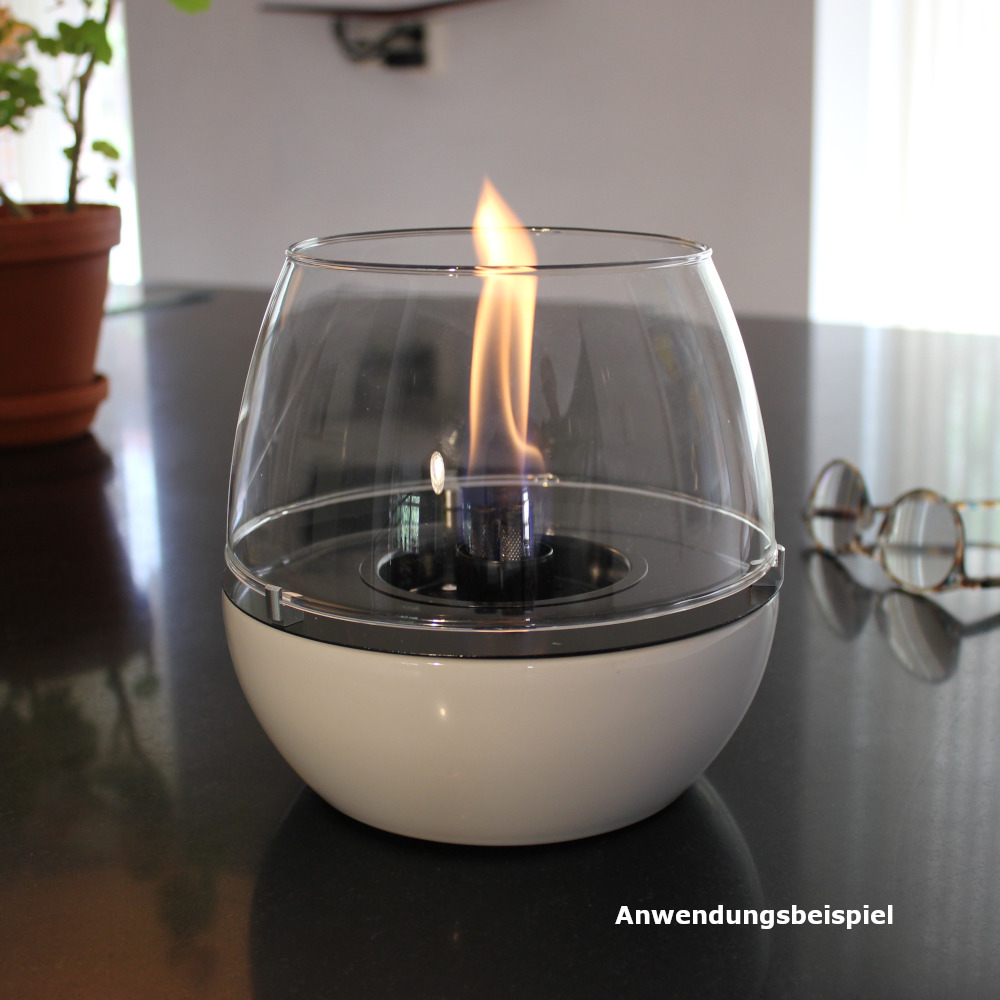 Firefix Tischfeuer Tenderflame „Tulpe“ 18 cm in weiß mit 3-fach Docht image number 3