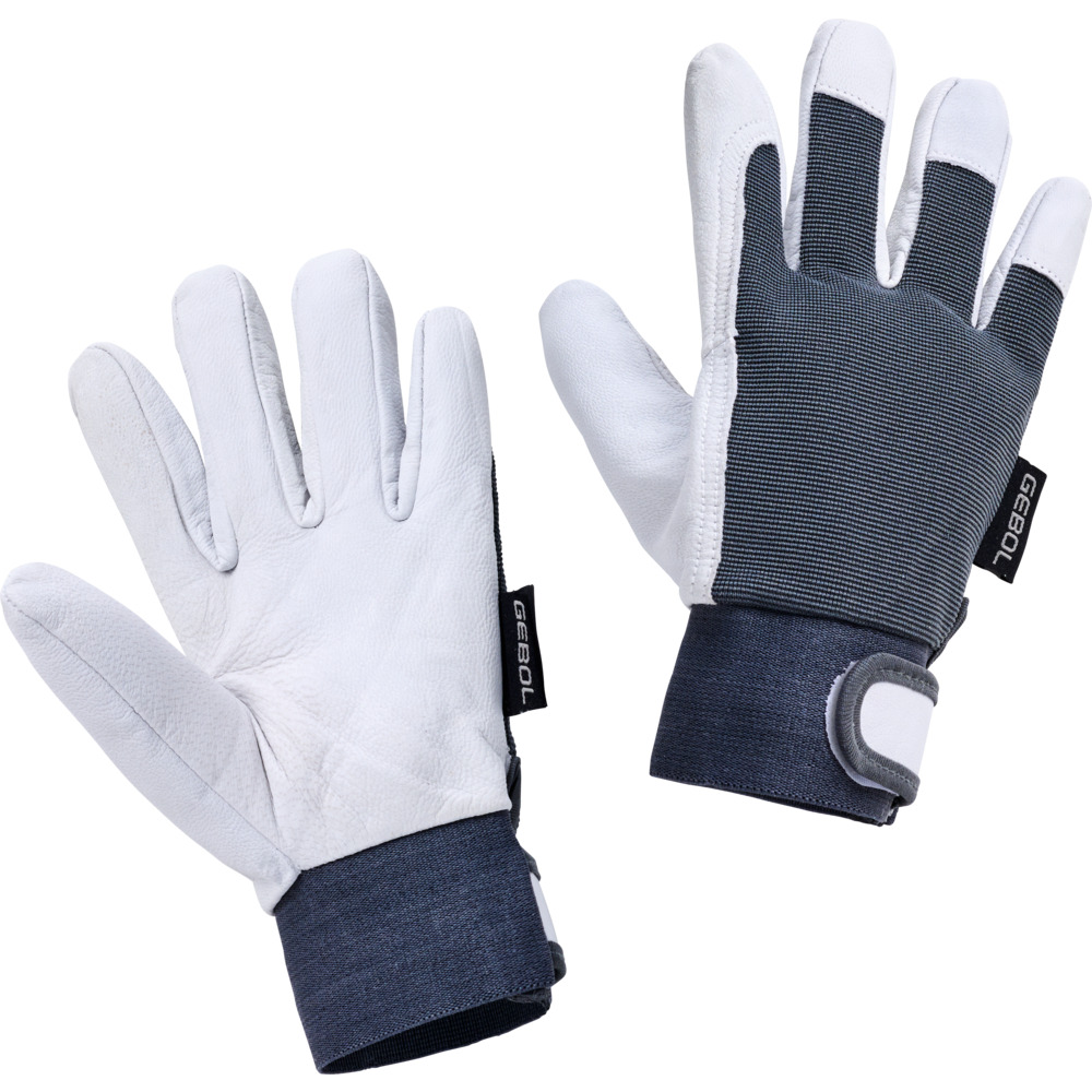 Handschuhe Uni Fit Comfort Größe 9, L aus Ziegenleder in hellgrau