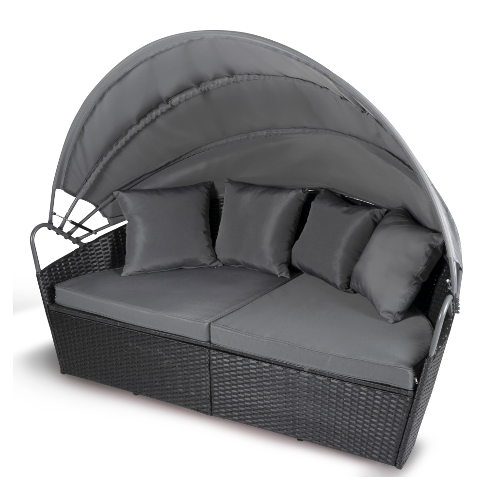 Loungebett Ibiza Ø 180 x 140 cm mit Sonnendach in Anthrazit image number 1
