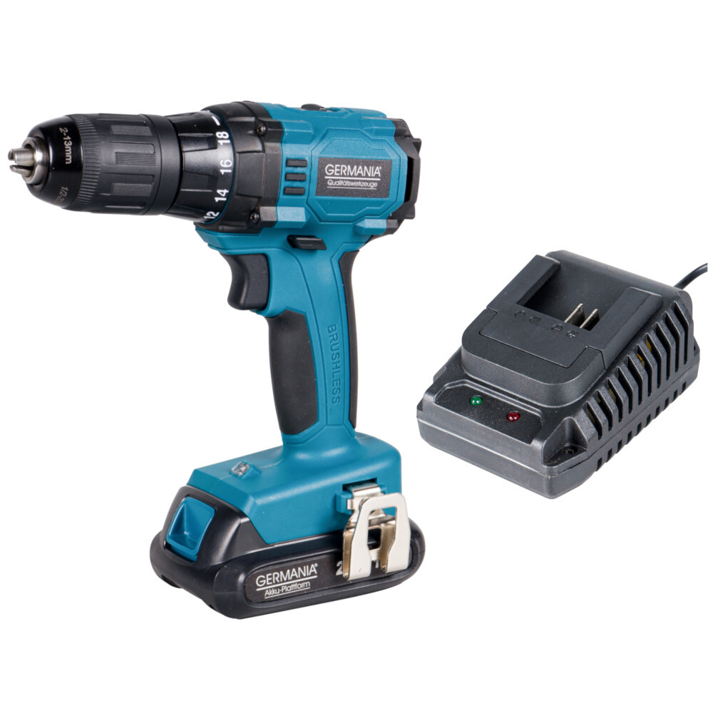 GERMANIA® Plattform Akkuschrauber-Set Brushless 20 V