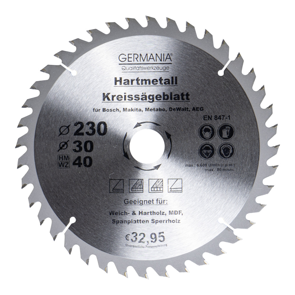 GERMANIA® HM Kreissägeblatt Ø 230mm, 40 Zähne für Holz image number 0