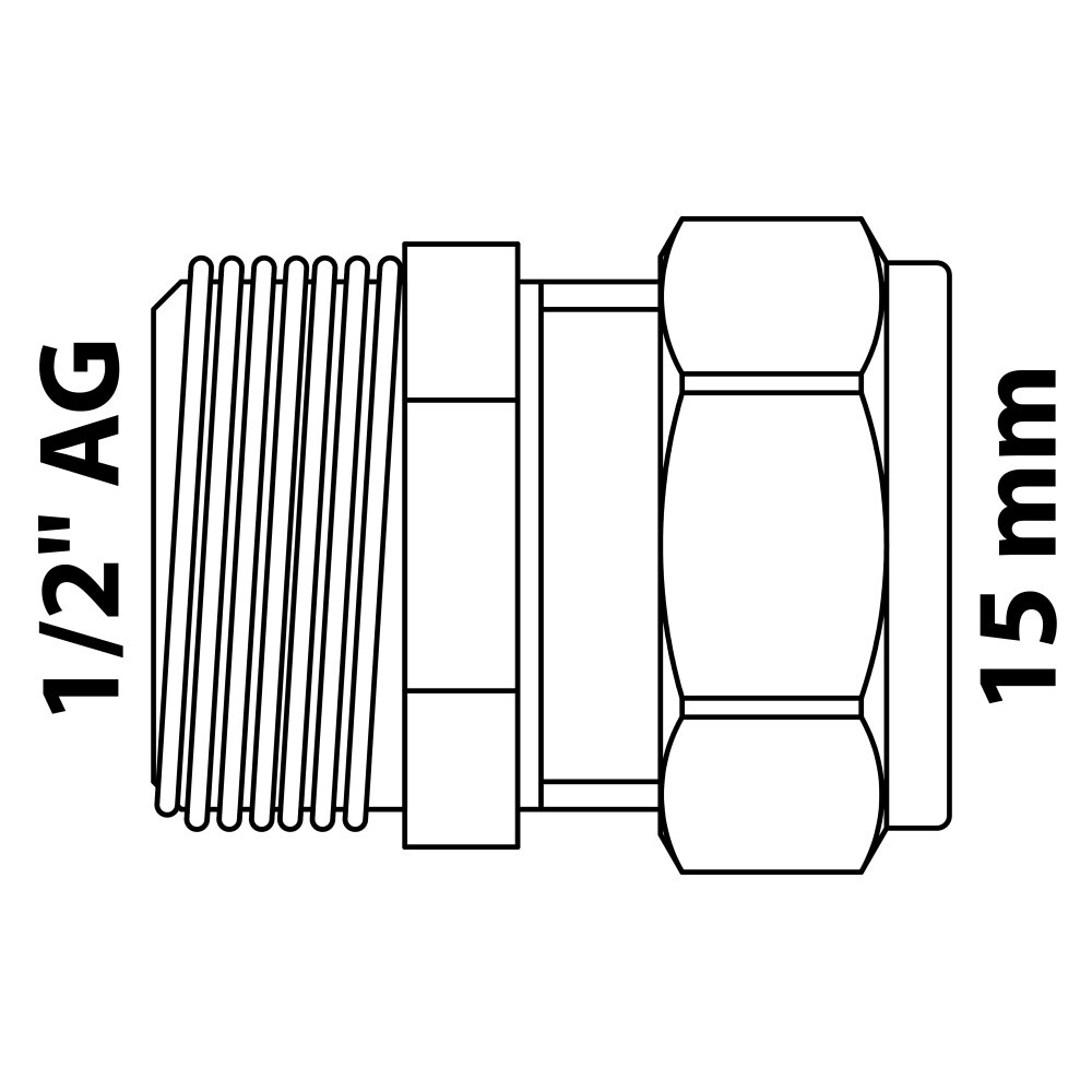 Klemmfitting 15mm 1/2"AG Übergangsstück Messing Verbindungsstück image number 3