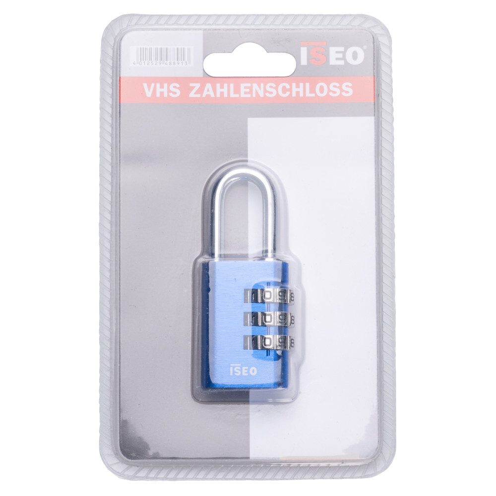 Vorhängeschloss mit Zahlenkombination in Blau image number 1
