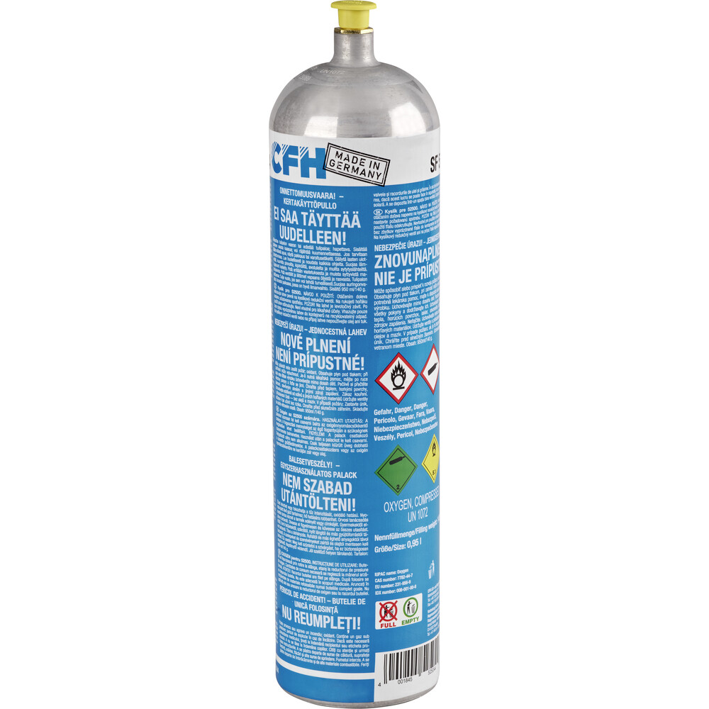 CFH Sauerstoffersatzflasche 950 ml 140 g Sauerstoff image number 0